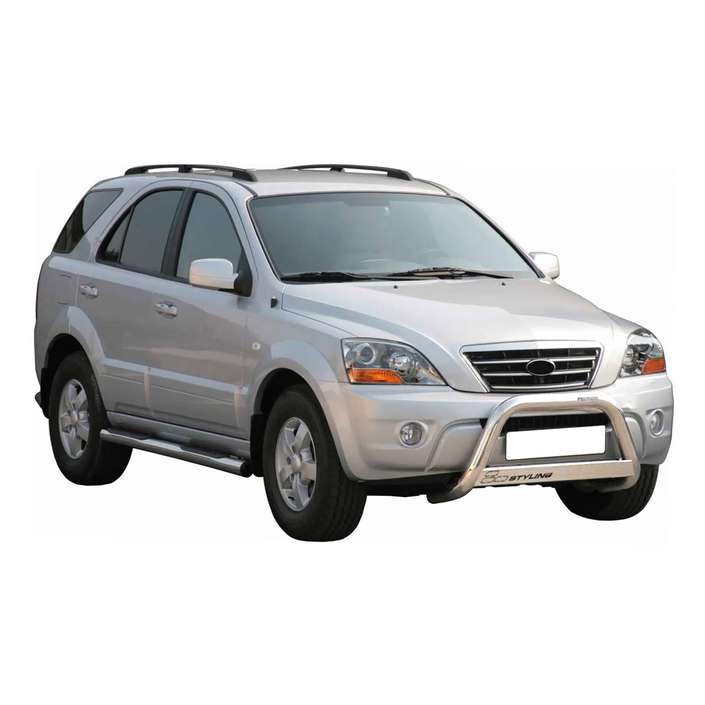 Bară de protecție/buton față pentru Kia Sorento 2006-2009, ø63mm, oțel, argintiu.