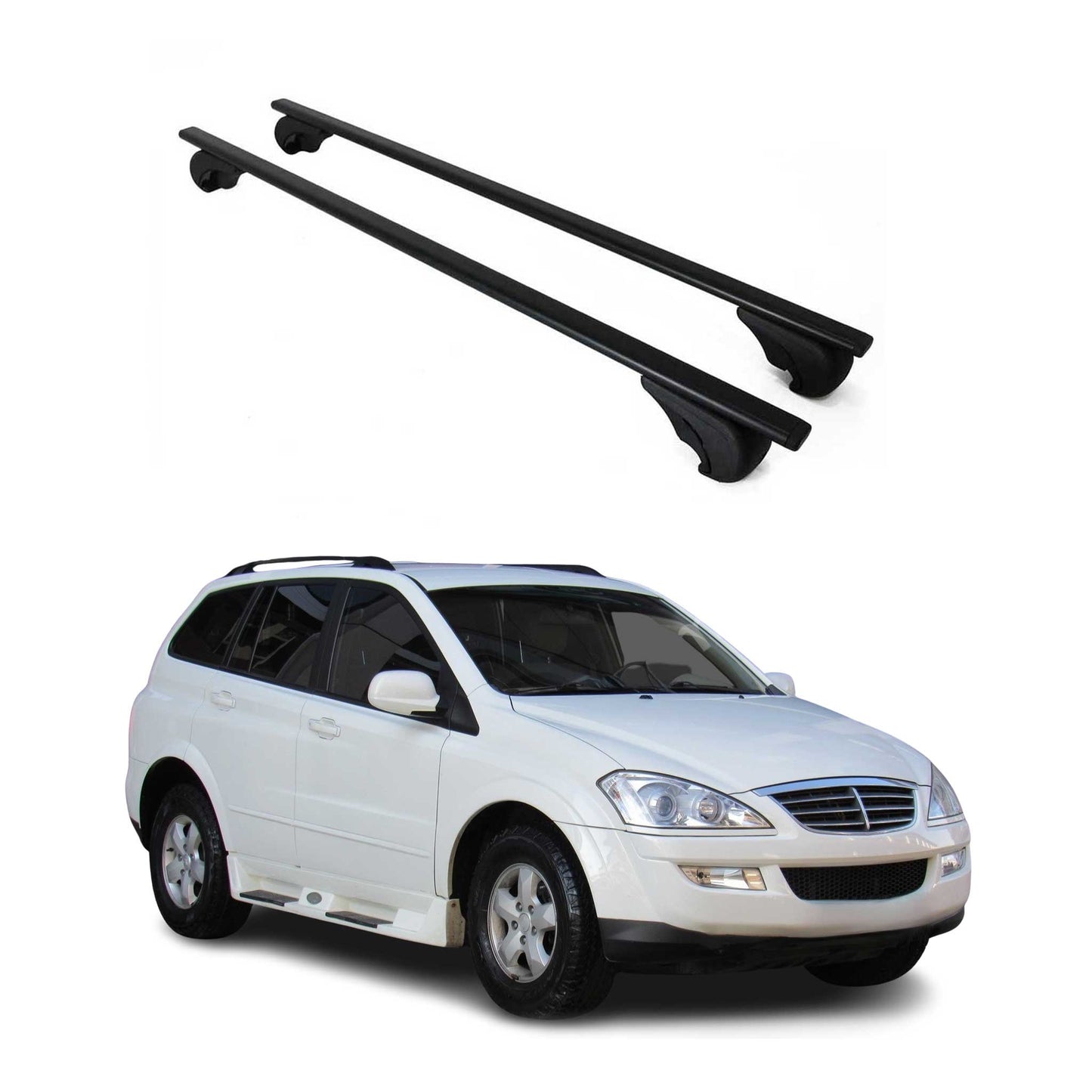 Dachträger Grundtäger für Ssangyong Kyron 2005-2014 5 tür 75kg Metall Schwarz 2x