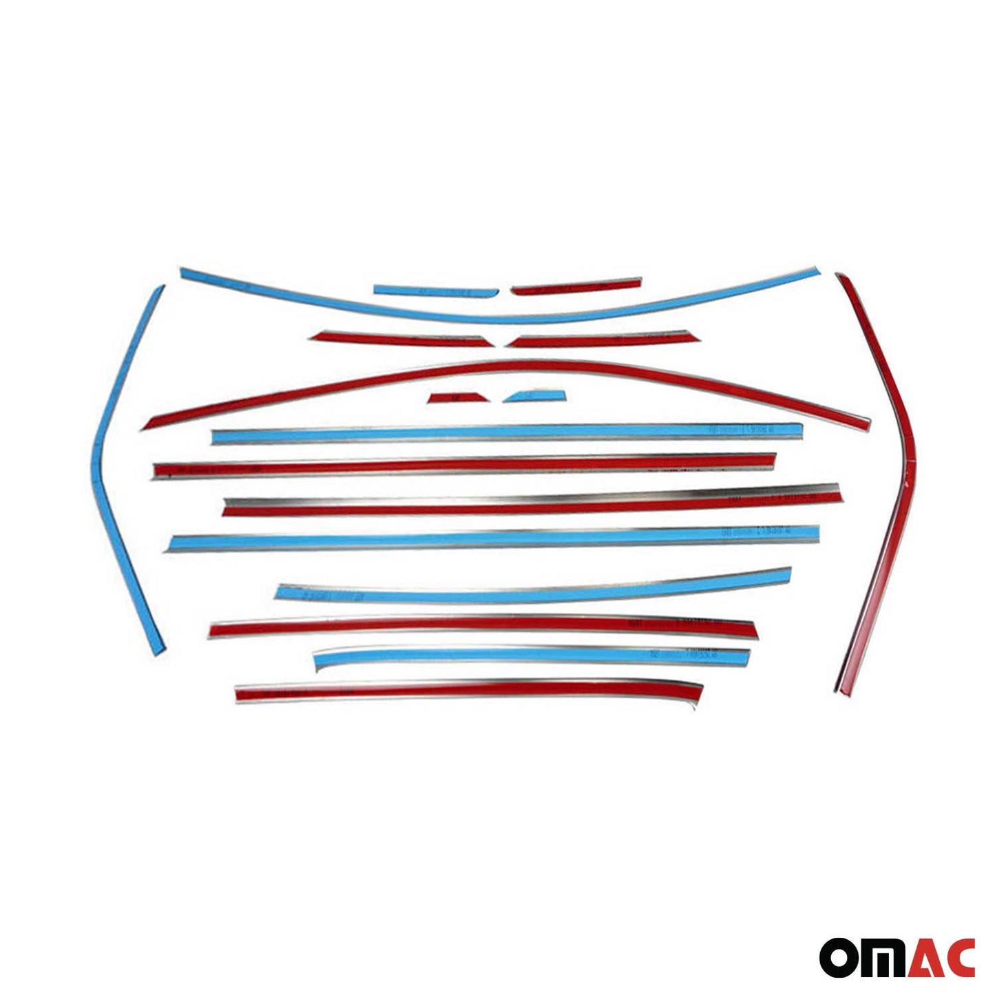 Benzi decorative pentru geamuri Ford Kuga 2013-2019, oțel inoxidabil cromat, 18 bucăți