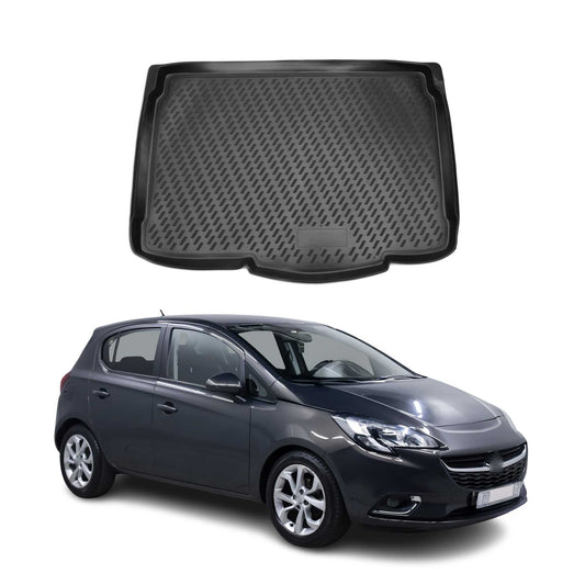 Kofferraummatte Kofferraumwanne für Opel Corsa 2014-2020 Gummi TPE Schwarz