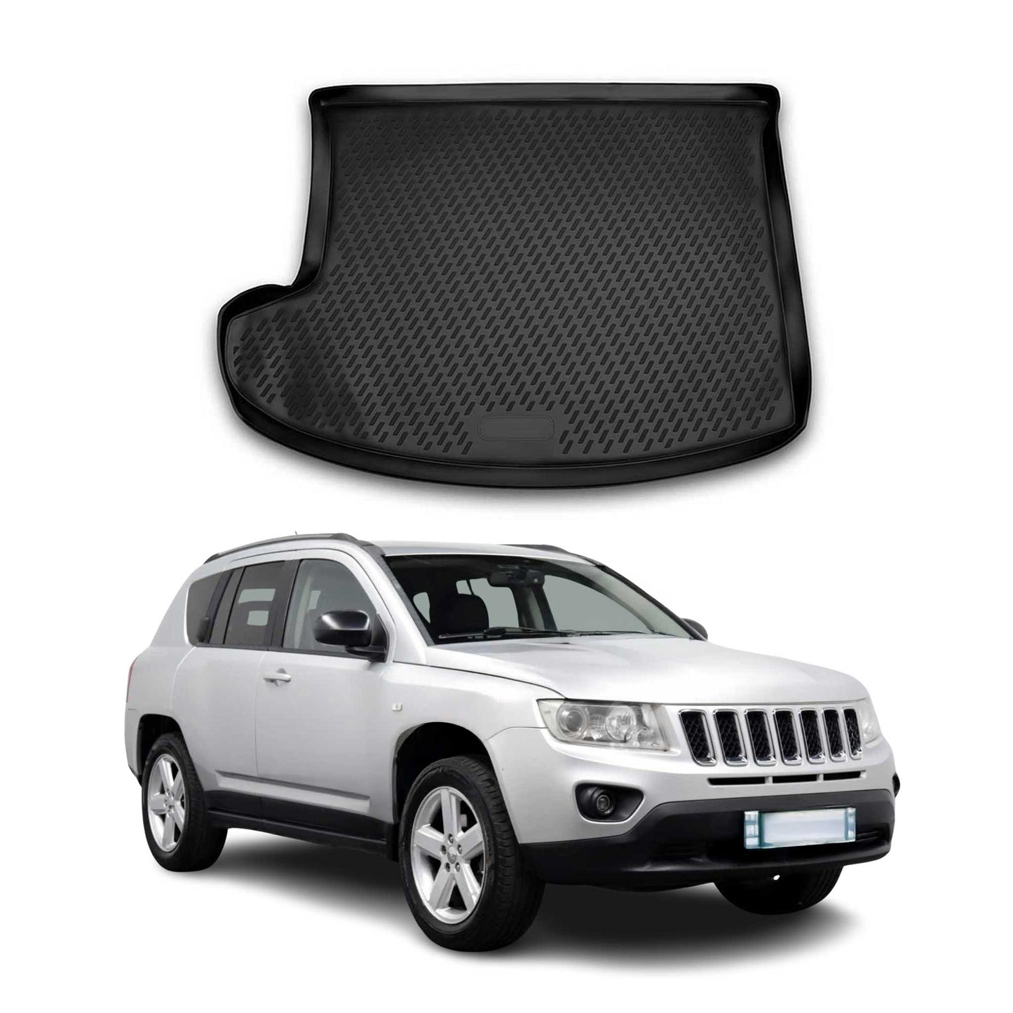 Covoraș portbagaj/tapițerie portbagaj pentru Jeep Compass 2011-2016, cauciuc TPE, negru