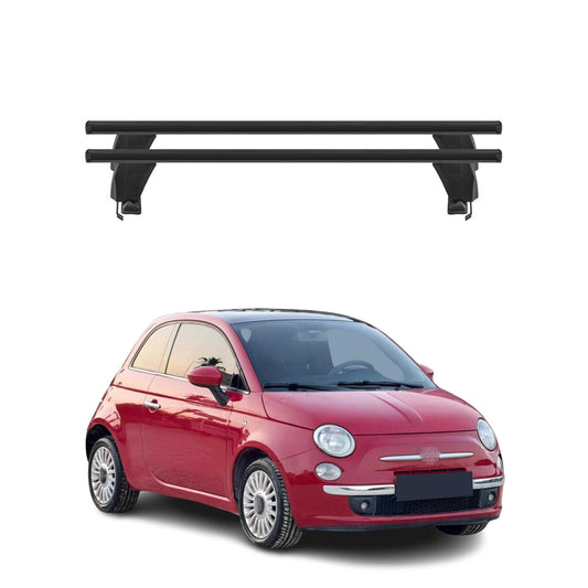 Menabo Dachträger Grundtäger für Fiat 500 2007-2024 50kg Aluminium Schwarz 2 tlg