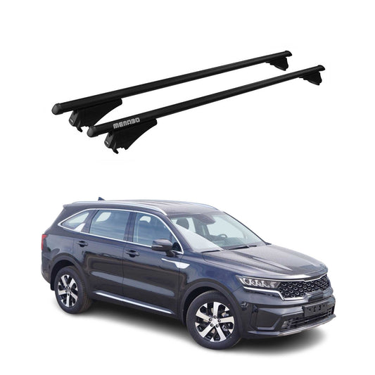 Menabo Dachträger Grundtäger für Kia Sorento MQ4 2021-2025 75kg Alu Schwarz 2x