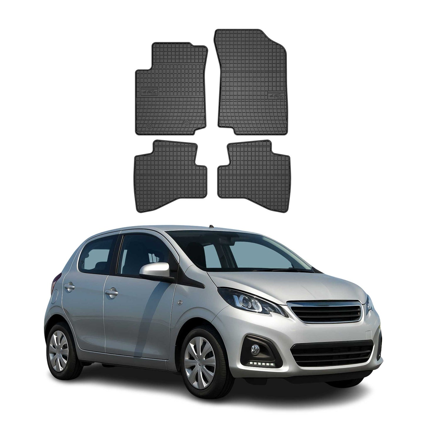 2014-2021 Peugeot 108 Fußmatten TPE Schwarz 4 tlg