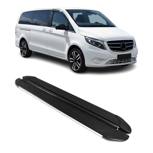 Trittbretter Schweller für Mercedes Vito W447 2014-2025 Langer L3 Alu Schwarz