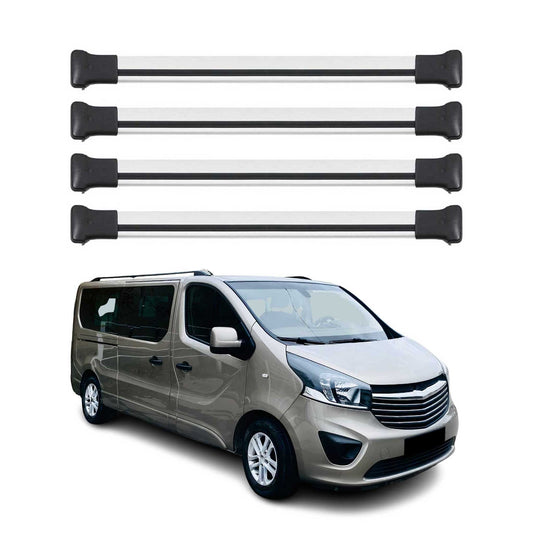 Portbagaj de plafon pentru Opel Vivaro BC 2014-2025 75kg aluminiu argintiu 4 buc