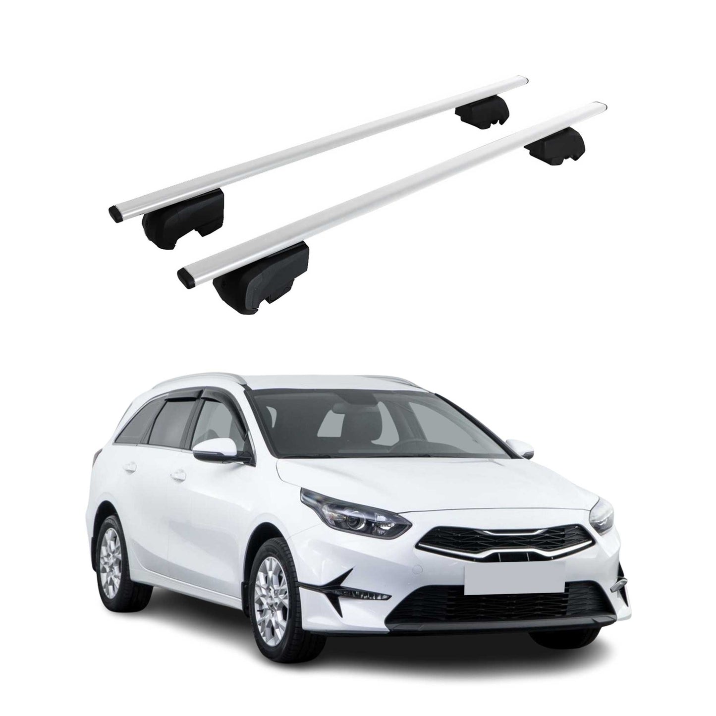 Dachträger Gepäckträger für Kia Cee'D CD 2018-2025 Grundträger ABE Silber 2x