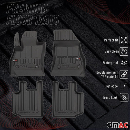 2012-2024 Fiat 500L Fußmatten TPE Schwarz 4 tlg