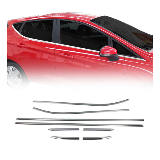 Fensterleisten Zierleisten für Ford Fiesta Schrägheck 2017-2021 Edelstahl 8tlg