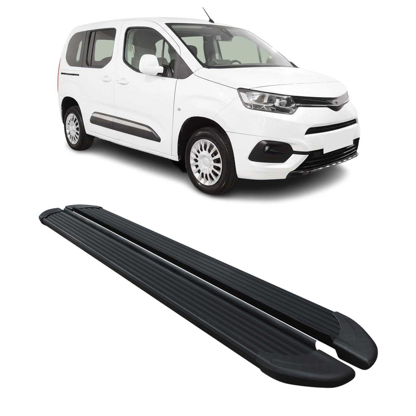Seitenschweller Trittbretter für Toyota Proace City L1 2019-25 Kombi Alu Schwarz