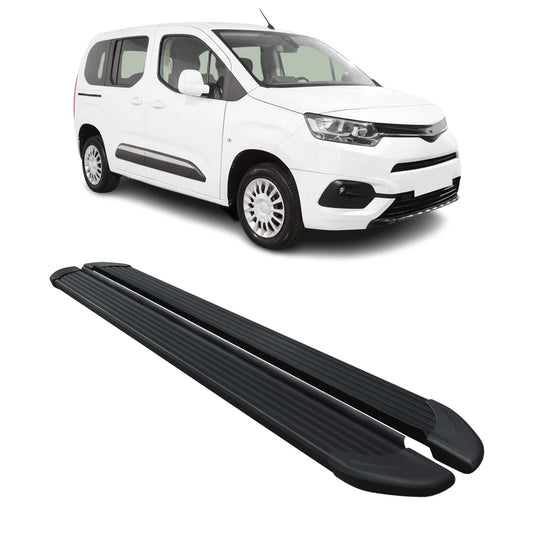 Seitenschweller Trittbretter für Toyota Proace City L1 2019-25 Kombi Alu Schwarz