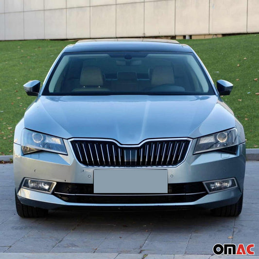 Frontgrill Leiste für Skoda Superb III 2015-2019 Edelstahl Chrom 3 Tlg