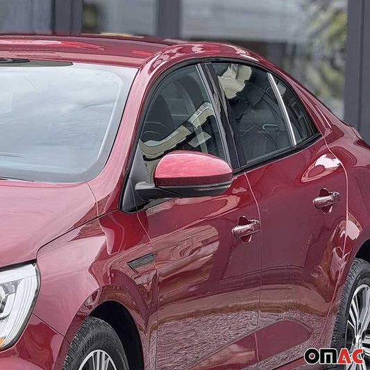 Benzi decorative pentru geamuri pentru Renault Megane Sedan 2016-2025, crom închis, 12 bucăți