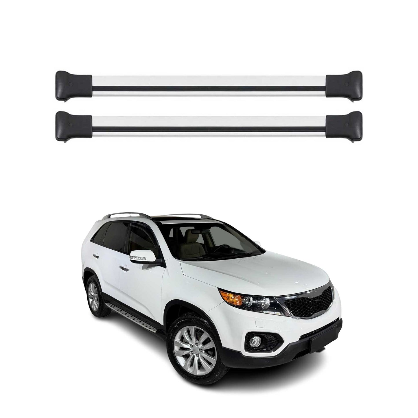Dachträger Grundtäger für Kia Sorento 2009-2014 75kg Aluminium Silber 2 tlg