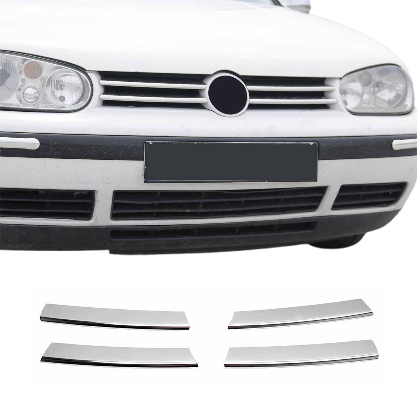 Benzi grilă radiator pentru VW Golf 1997-2003, oțel inoxidabil, argintiu, 4 bucăți