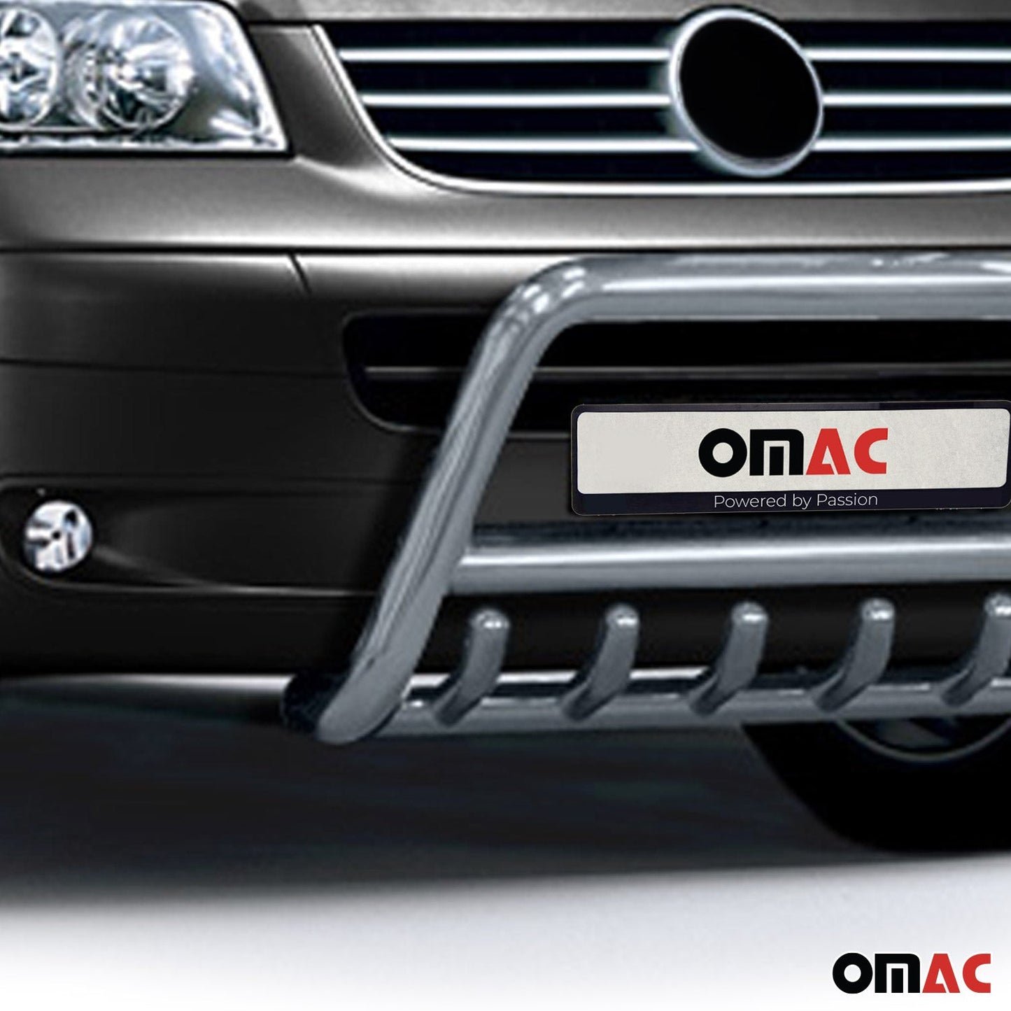 Bară de protecție/buton față pentru VW Transporter T5 2003-2015, certificată ABE, argintie