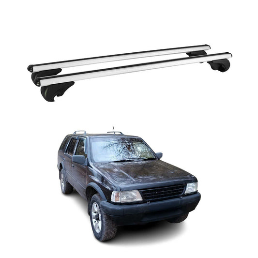 Portbagaj de plafon pentru Opel Frontera A 1991-1998 75kg aluminiu argintiu 2 buc