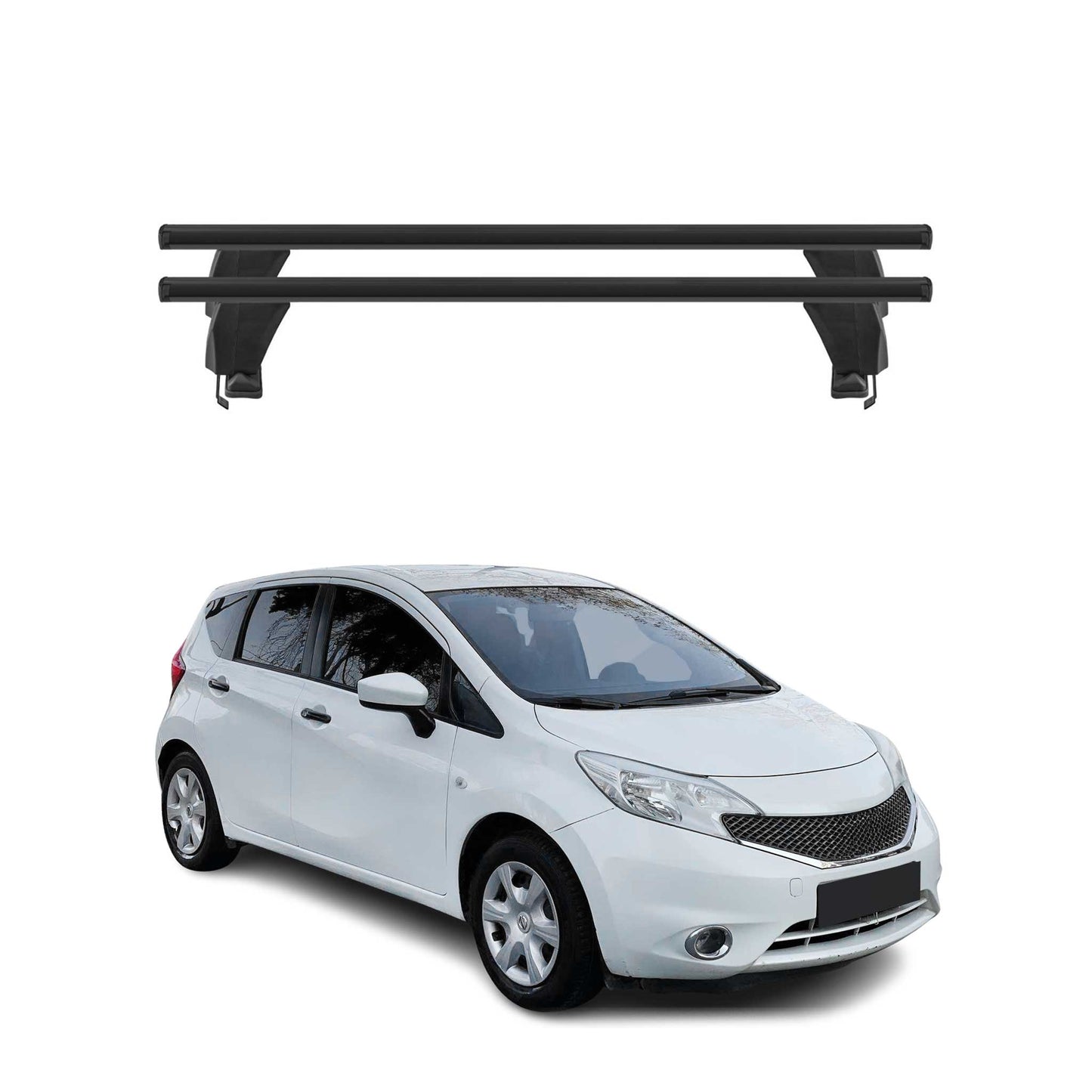 Menabo Dachträger Grundtäger für Nissan Note 2012-2017 50kg Alu Schwarz 2 tlg