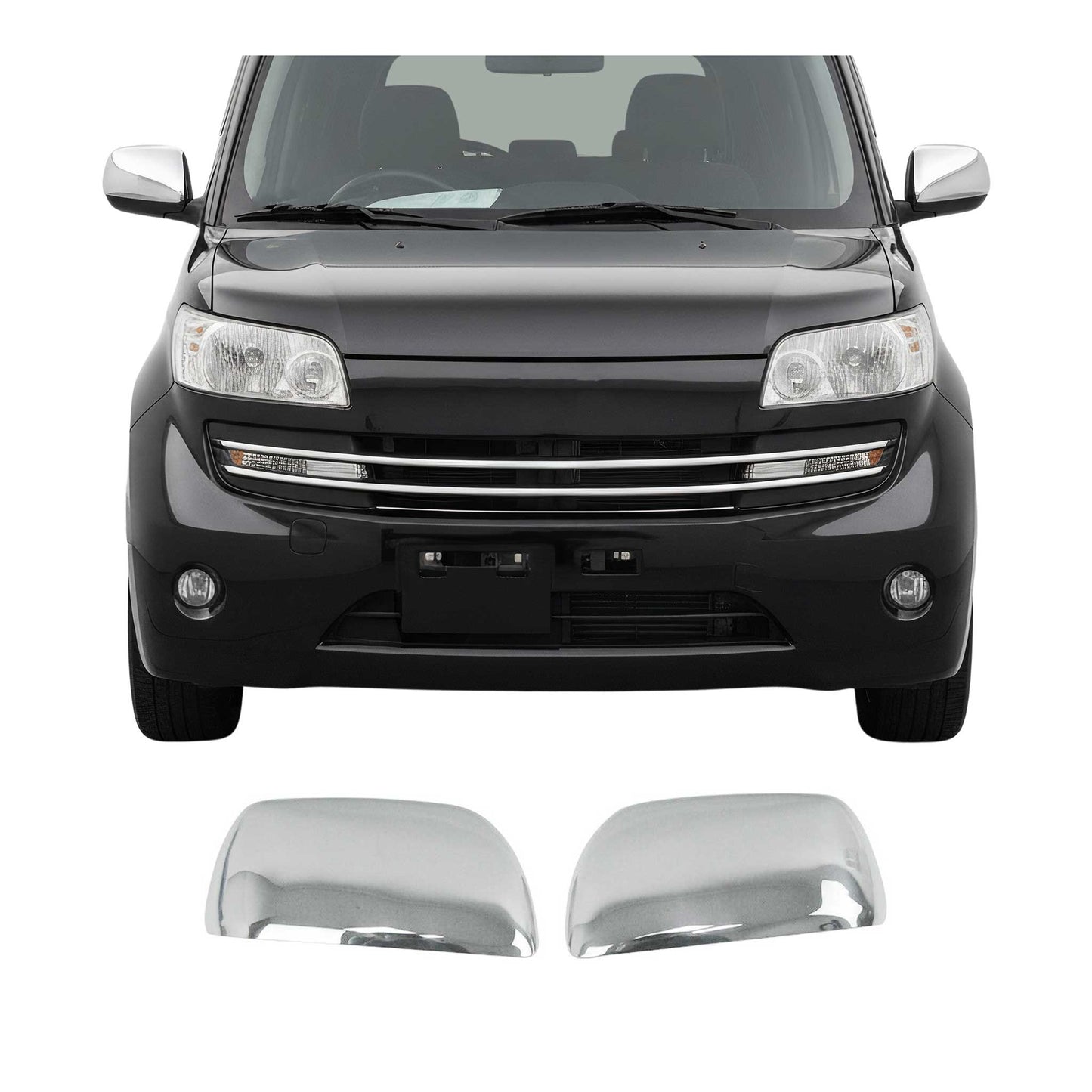 Spiegelkappen Spiegelabdeckung für Daihatsu Terios 2006-2017 Edelstahl Silber