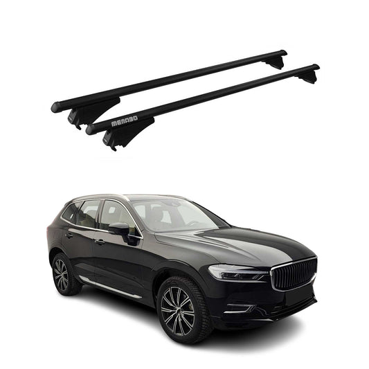 Menabo Dachträger Grundtäger für Volvo XC60 mk2 2017-2025 75kg Alu Schwarz 2 tlg