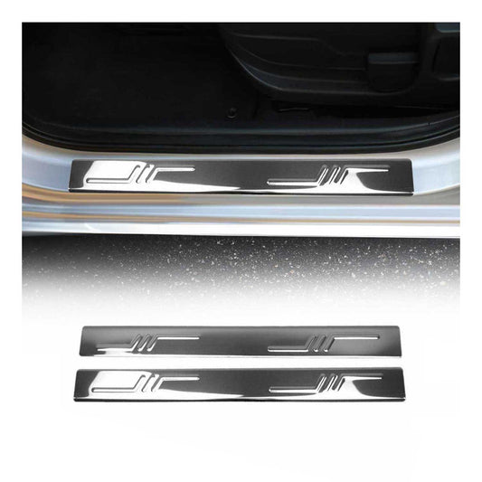 Ornamente prag uși pentru Citroen C1 2014-2024, oțel inoxidabil, argintiu, set 2 piese