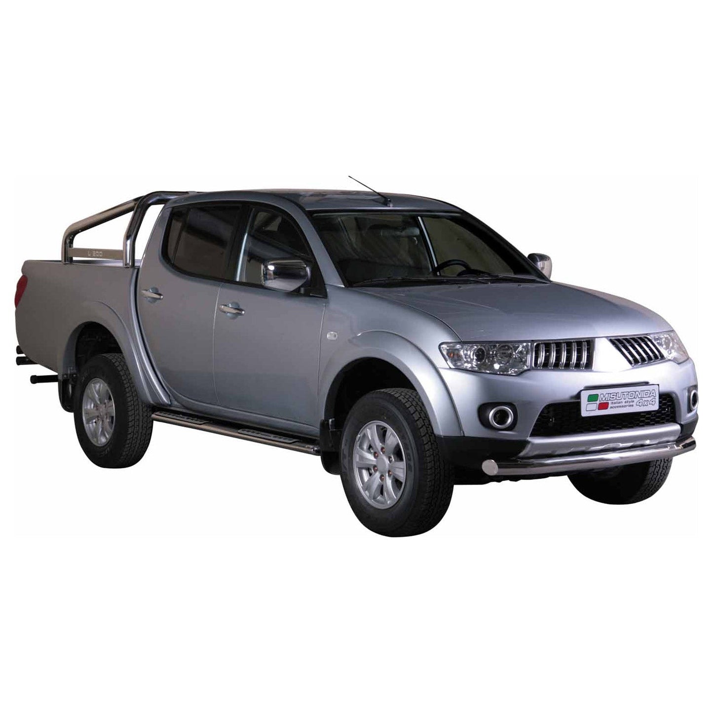 Trepte laterale/scarpe din oțel pentru Mitsubishi L200 Double Cab 2010-2015 Gri