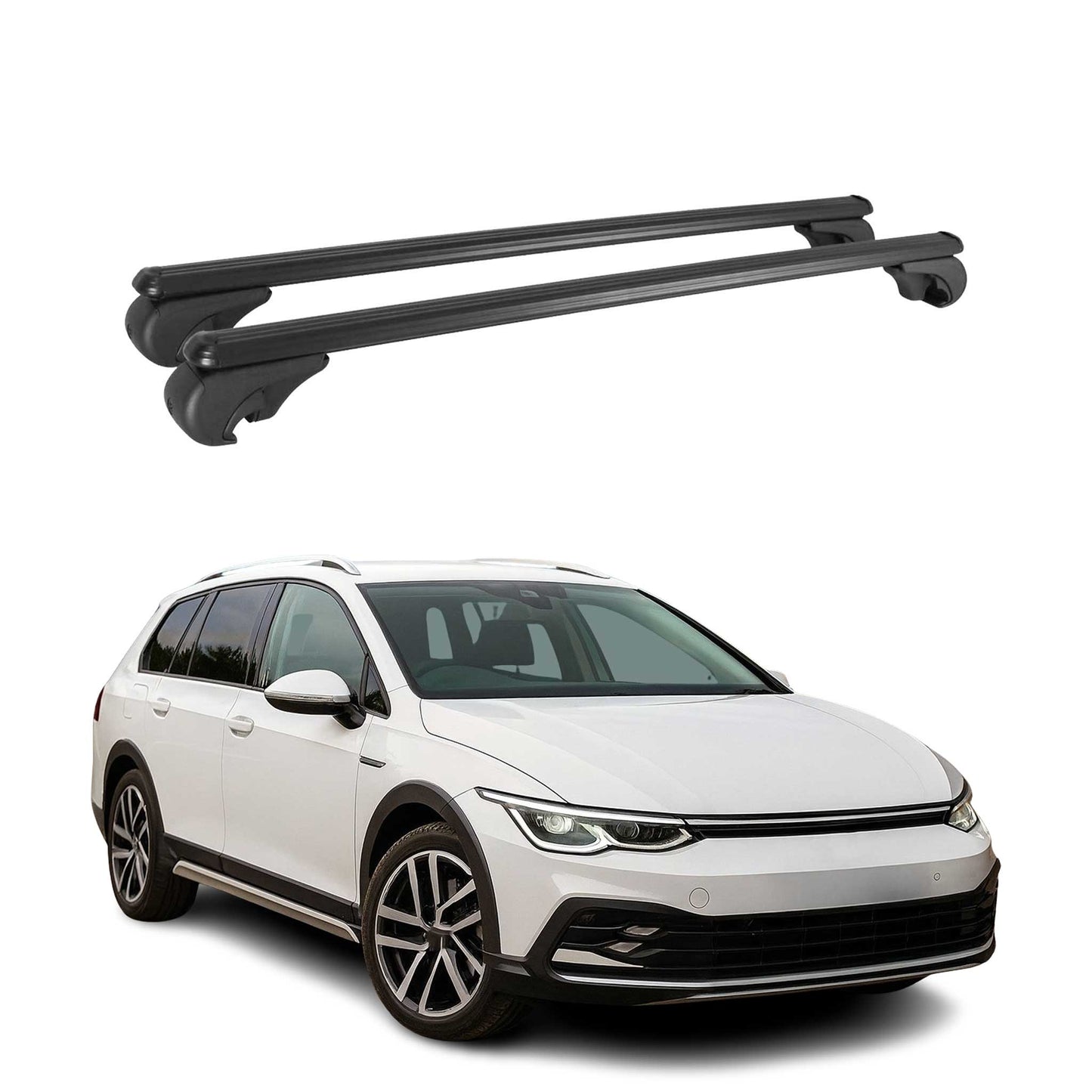 Dachträger für VW Golf Variant 2020-2025 Gepäckträger Grundträger Alu Schwarz 2x