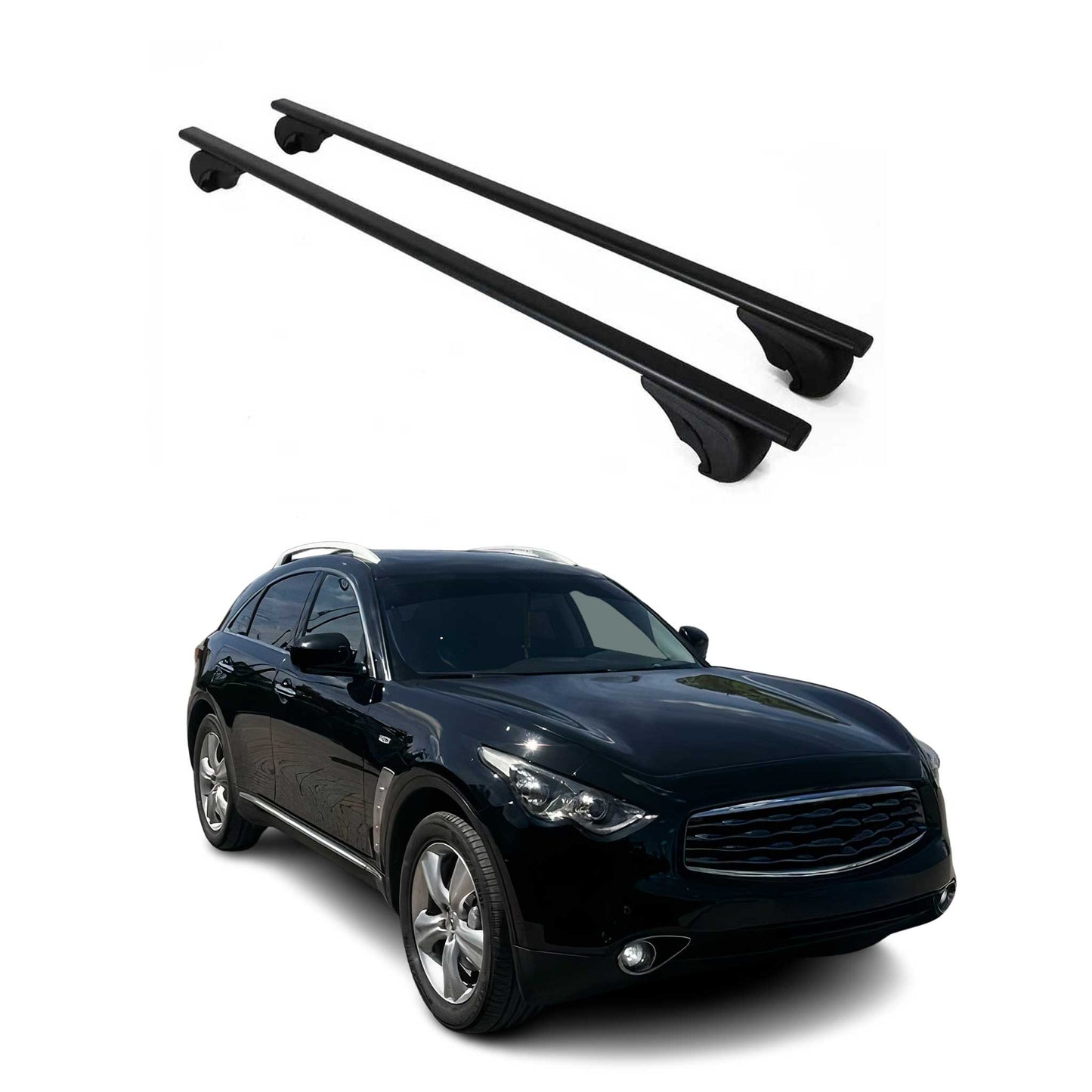 Portbagaj de plafon pentru Infiniti FX 2003-2008 75kg, negru metalic, 2 buc.