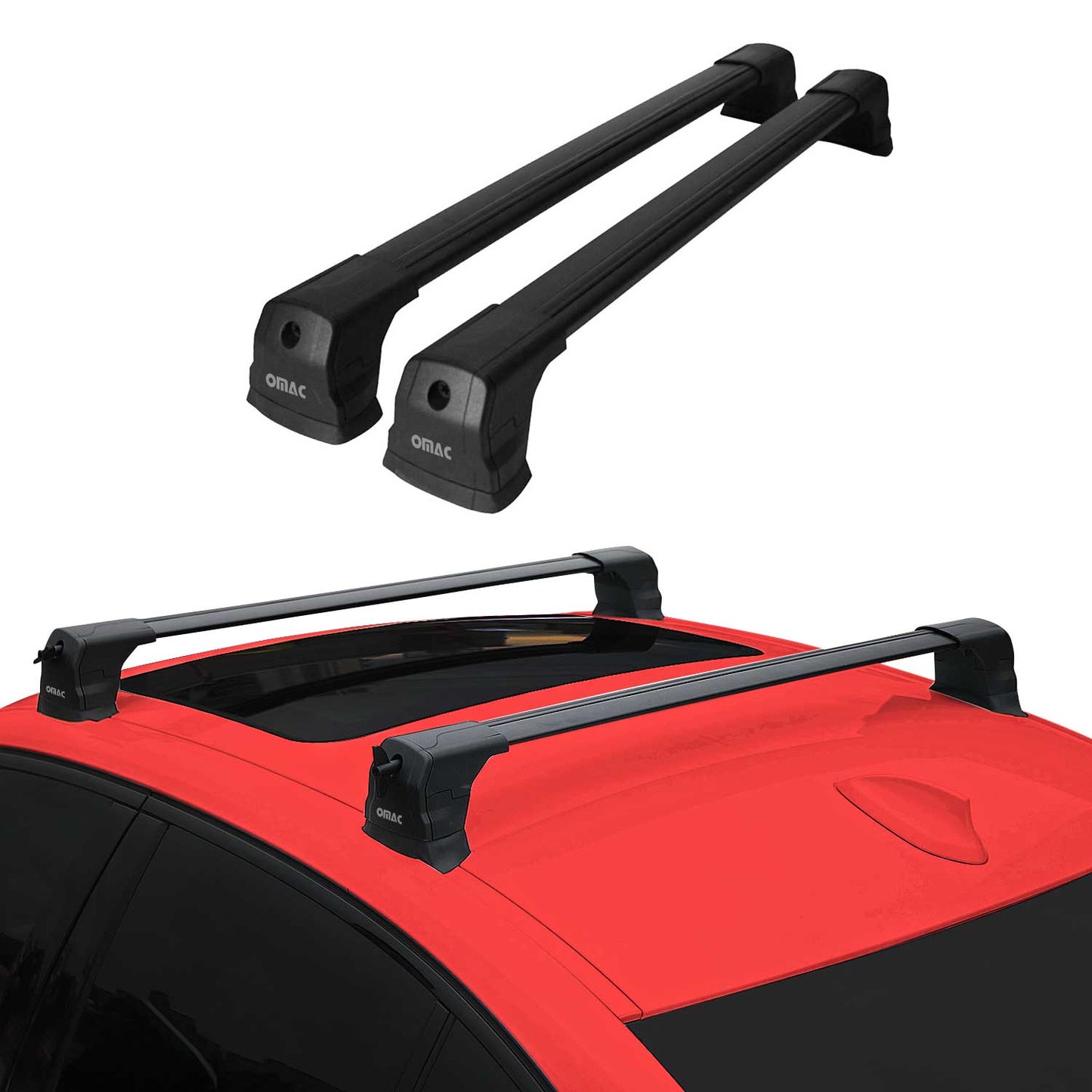 Portbagaj de plafon pentru Subaru XV mk1 2012-2017 75kg aluminiu negru 2 buc