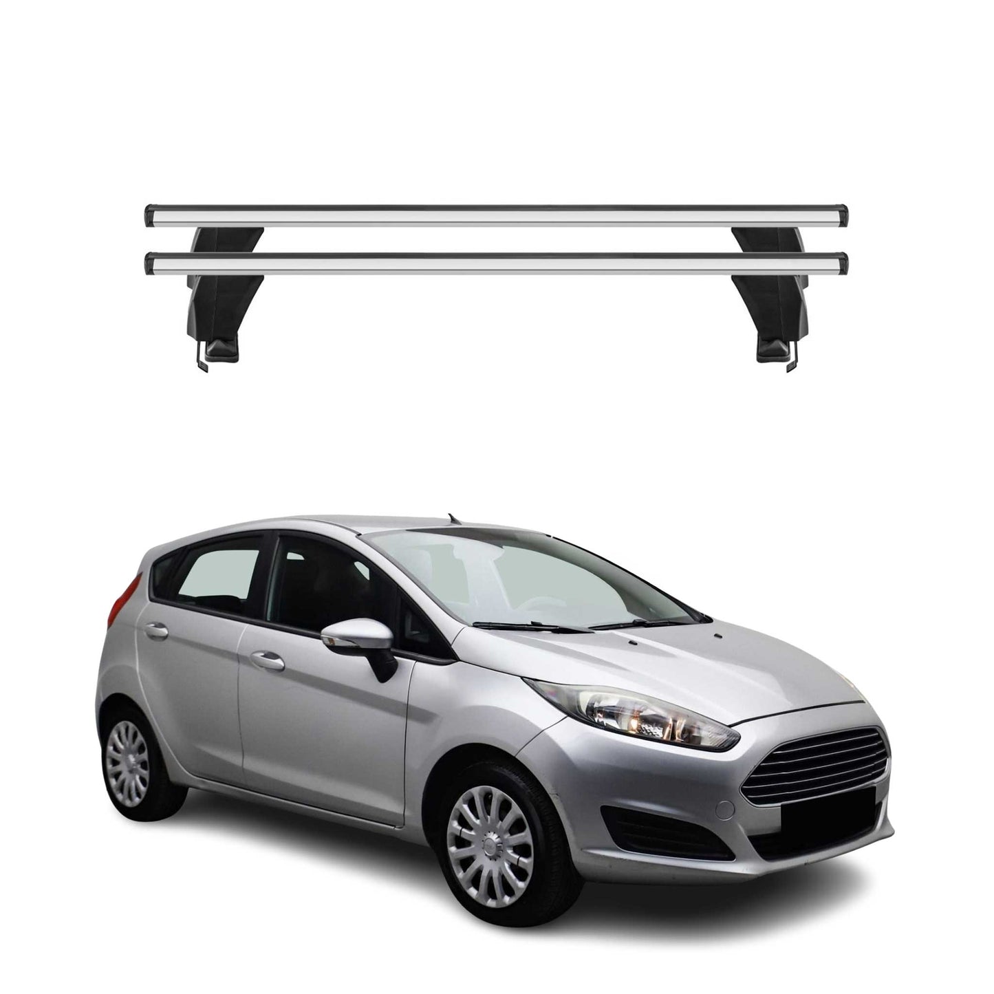 Menabo Dachträger Grundtäger für Ford Fiesta 2013-2017 50kg Alu Silber 2 tlg