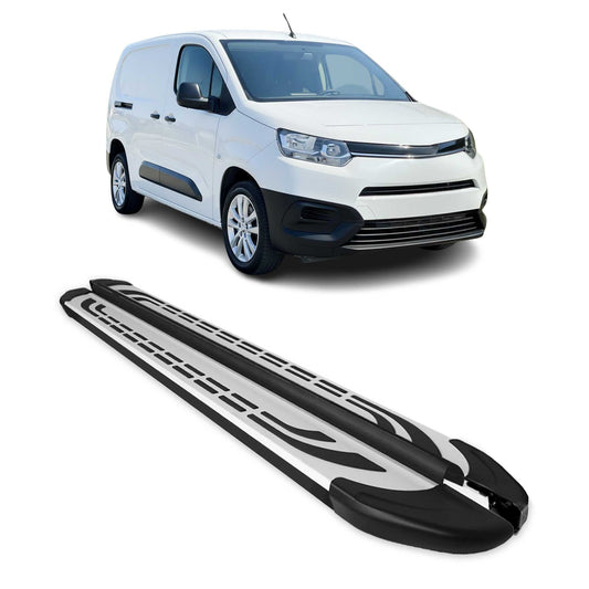 Trittbretter Seitenschweller für Toyota Proace City 2019-25 Van L2 Grau Schwarz