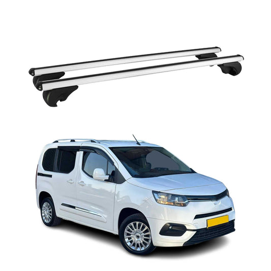 Portbagaj de plafon pentru Toyota Proace City 2019-2025 75kg gri aluminiu, 2 piese