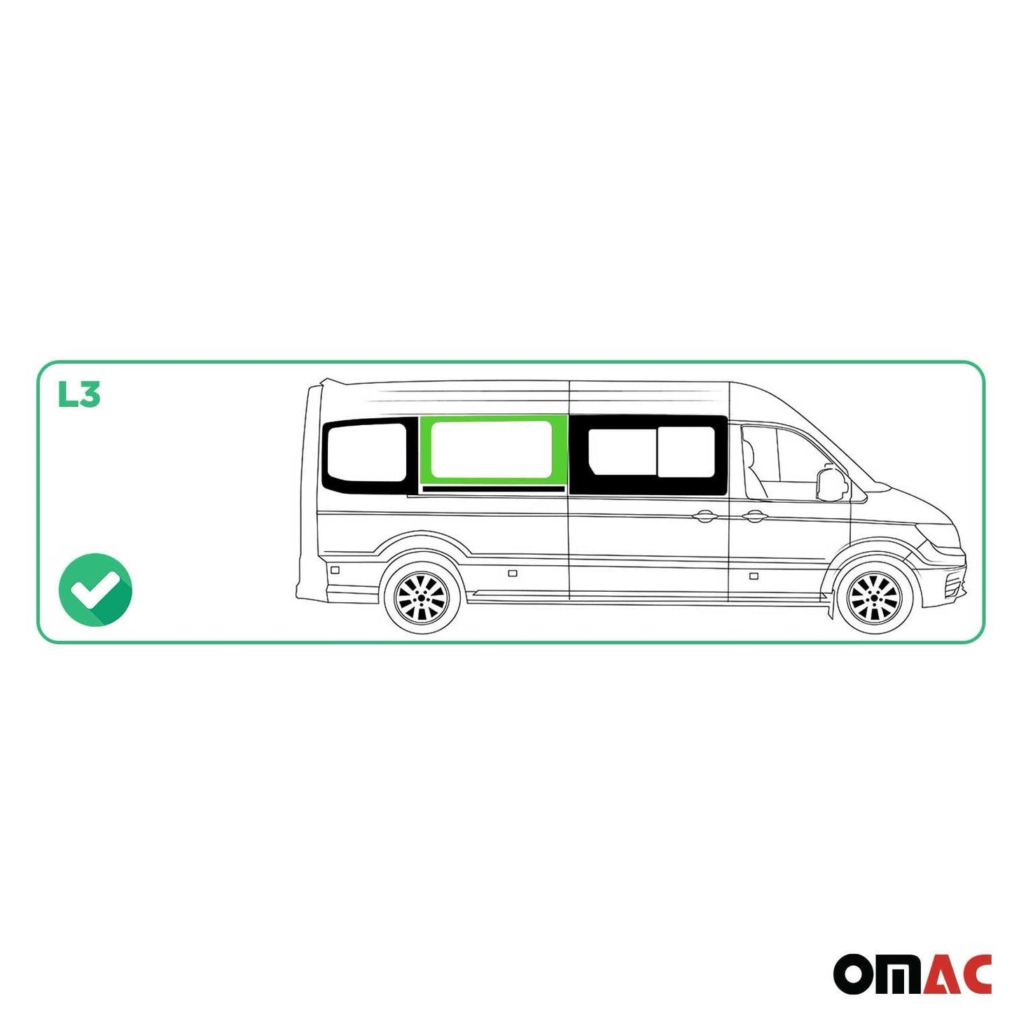 Seitenfenster Auto Fenster für VW Crafter 2017-2025 Schiebetür Rechts L3