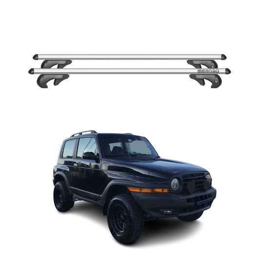 Menabo Dachträger Grundtäger für SsangYong Korando 1997-2005 90kg Alu Silber 2x