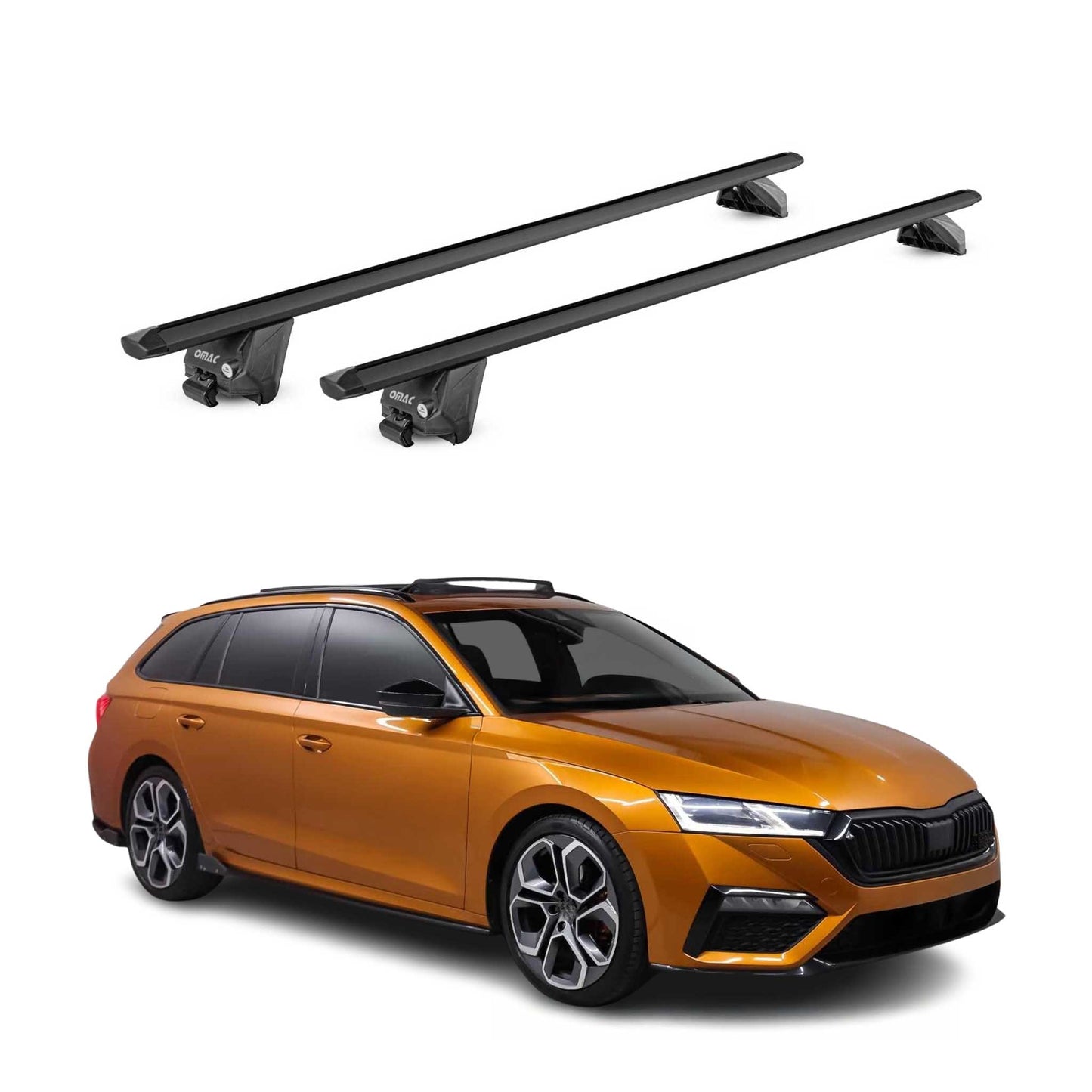 Portbagaj de plafon pentru Skoda Octavia mk4 Combi 2020-2025 100kg Alu ABE Negru