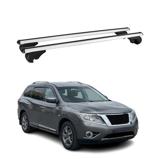 Portbagaj de plafon pentru Nissan Pathfinder R52 2013-2020 75kg aluminiu argintiu 2 piese