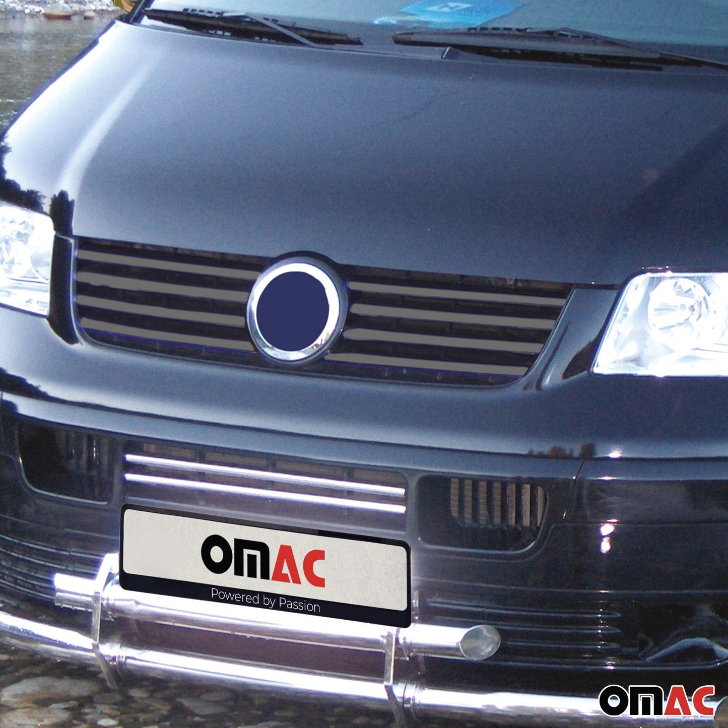 Grilă radiator VW Transporter T5 2003-2009, crom închis, 8 benzi