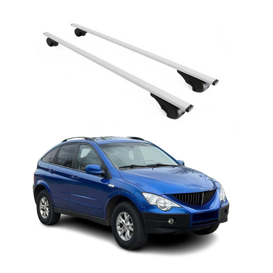 Suport portbagaj plafon pentru SsangYong Actyon 2006-2011, 75kg, metal, argintiu, 2 bucăți