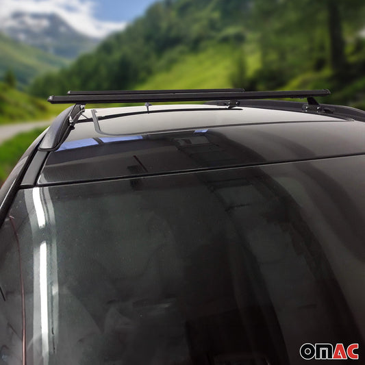 Dachträger Grundtäger für Jeep Compass 2017-2025 75kg Aluminium Schwarz 2 tlg