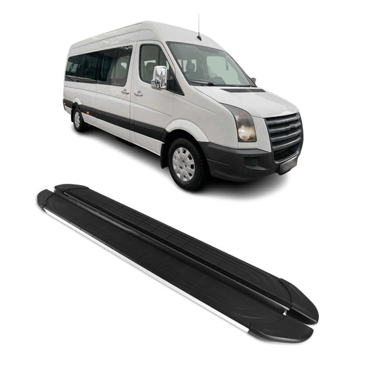 Trittbretter Seitenschweller für VW Crafter 2006-2017 L2 L3 Alu Schwarz Grau