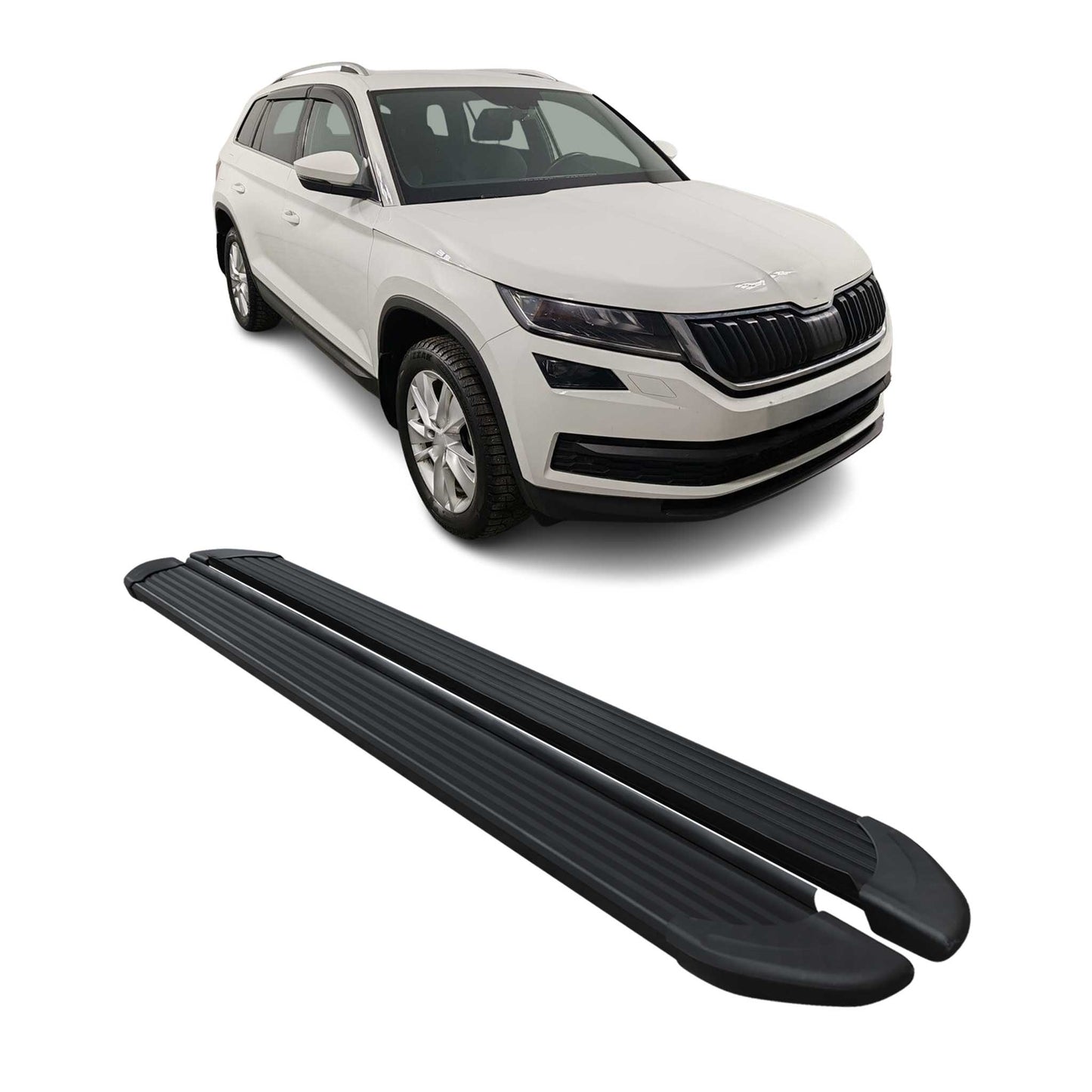 Seitenschweller Trittbretter Schweller für Skoda Kodiaq 2017-2023 Alu Schwarz