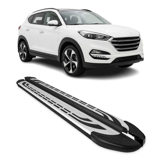 Trittbretter Schweller Seitenbretter für Hyundai Tucson 2015-2020 Alu Schwarz