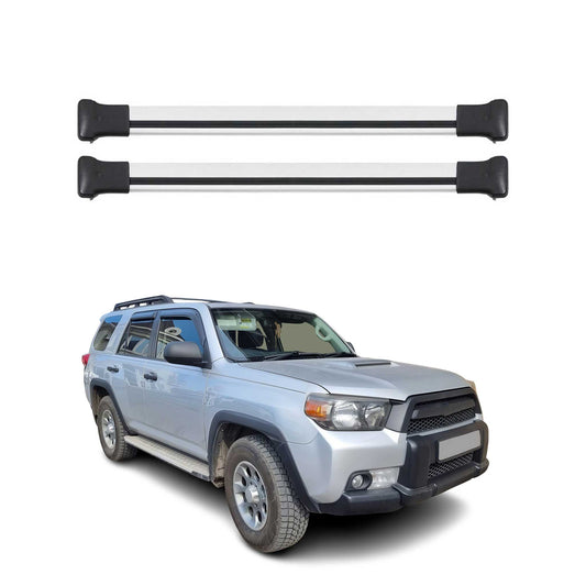 Portbagaj de plafon pentru Toyota 4 Runner 2009-2025 75kg aluminiu argintiu 2 buc