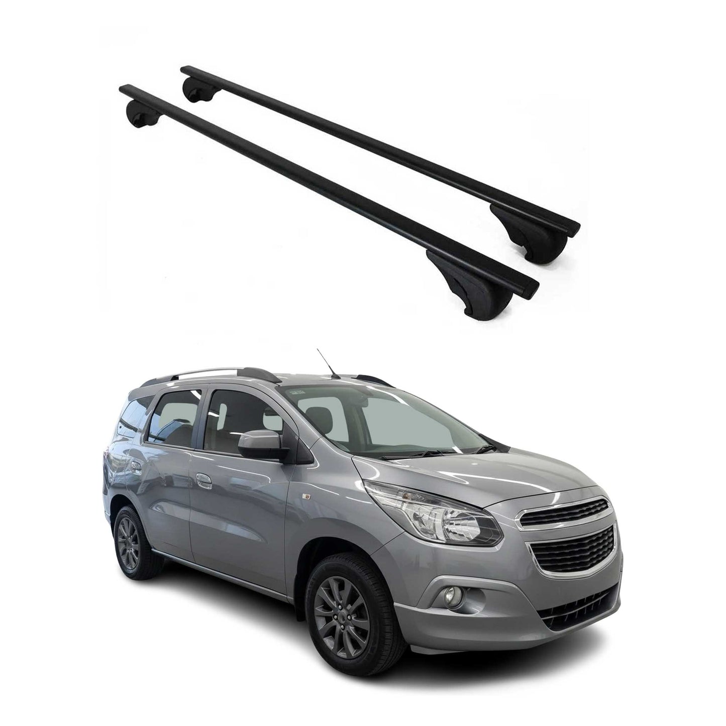 Portbagaj de plafon pentru Chevrolet Spin 2012-2016 75kg, negru metalic, 2 buc.
