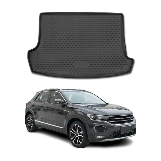 Kofferraummatte Kofferraumwanne für VW T-Roc 2017-2025 Gummi TPE Schwarz