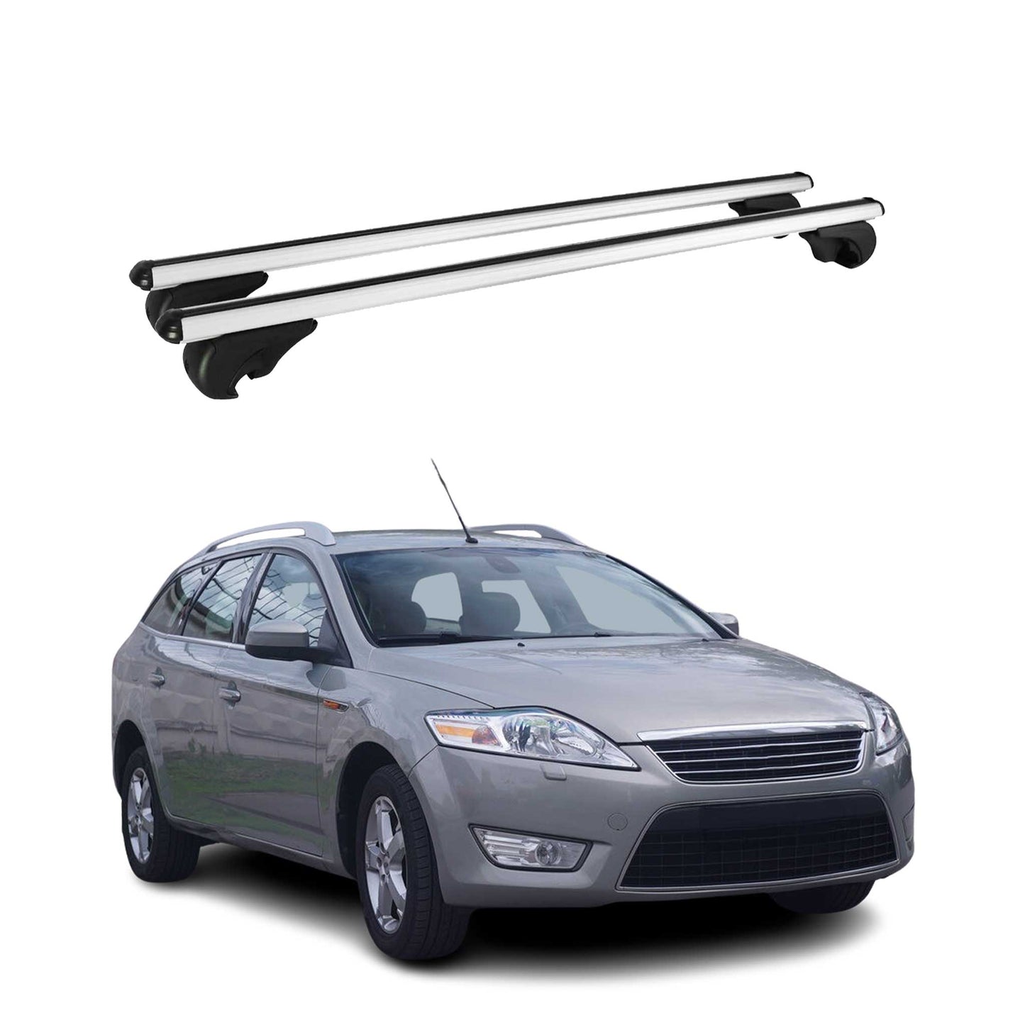 Dachträger Grundtäger für Ford Mondeo Turnier 2007-2010 PRE-FL 75kg Alu Grau 2x