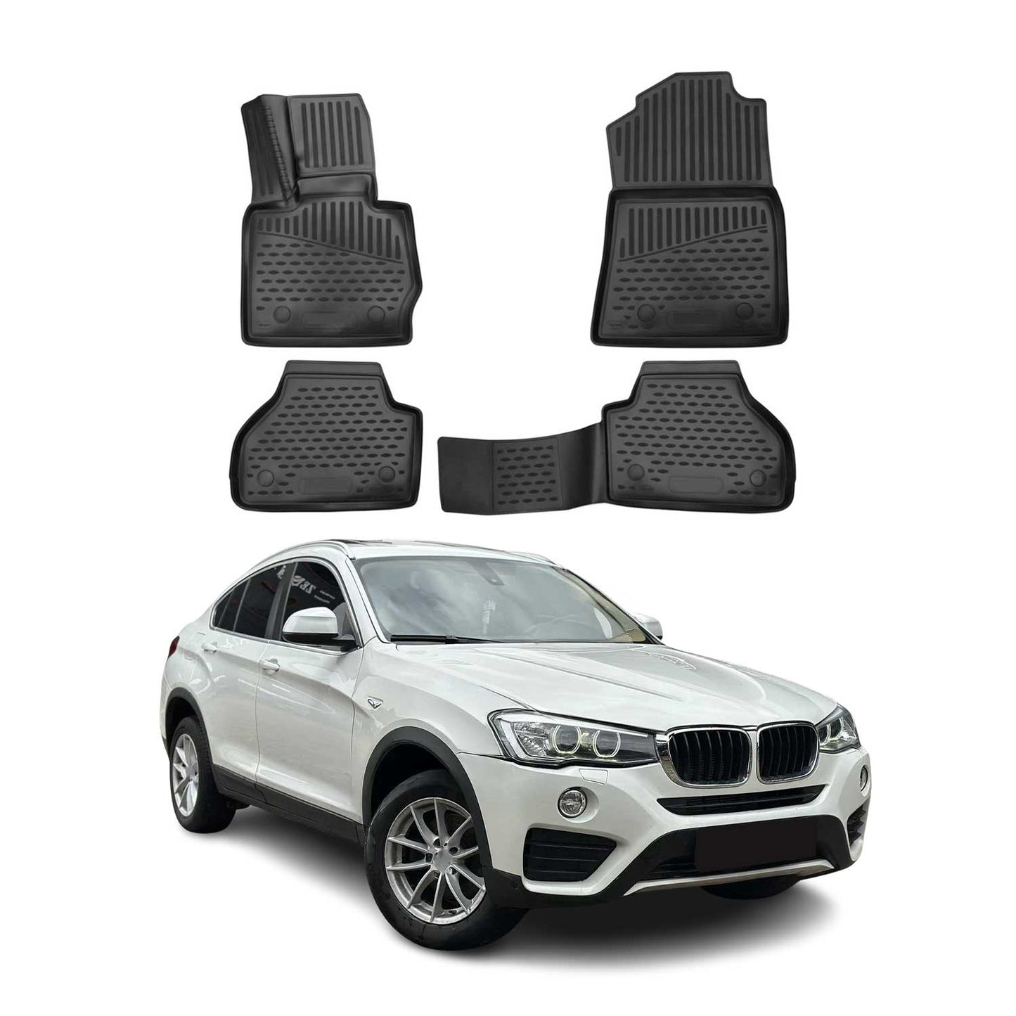 Covorașe auto TPE negre pentru BMW X4 F26 2014-2018, 4 buc.