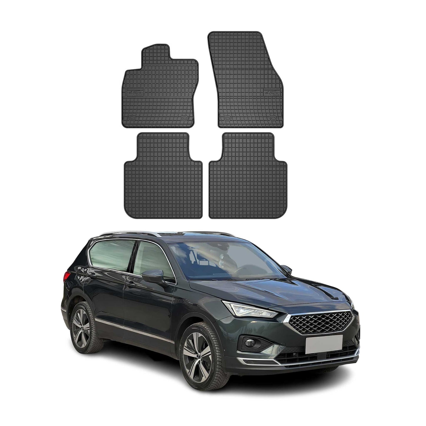 2017-2025 Seat Tarraco Fußmatten Gummi Schwarz 4 tlg