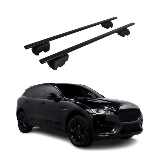Portbagaj de plafon pentru Jaguar F-Pace 2016-2025 75kg, negru metalic, 2 buc.