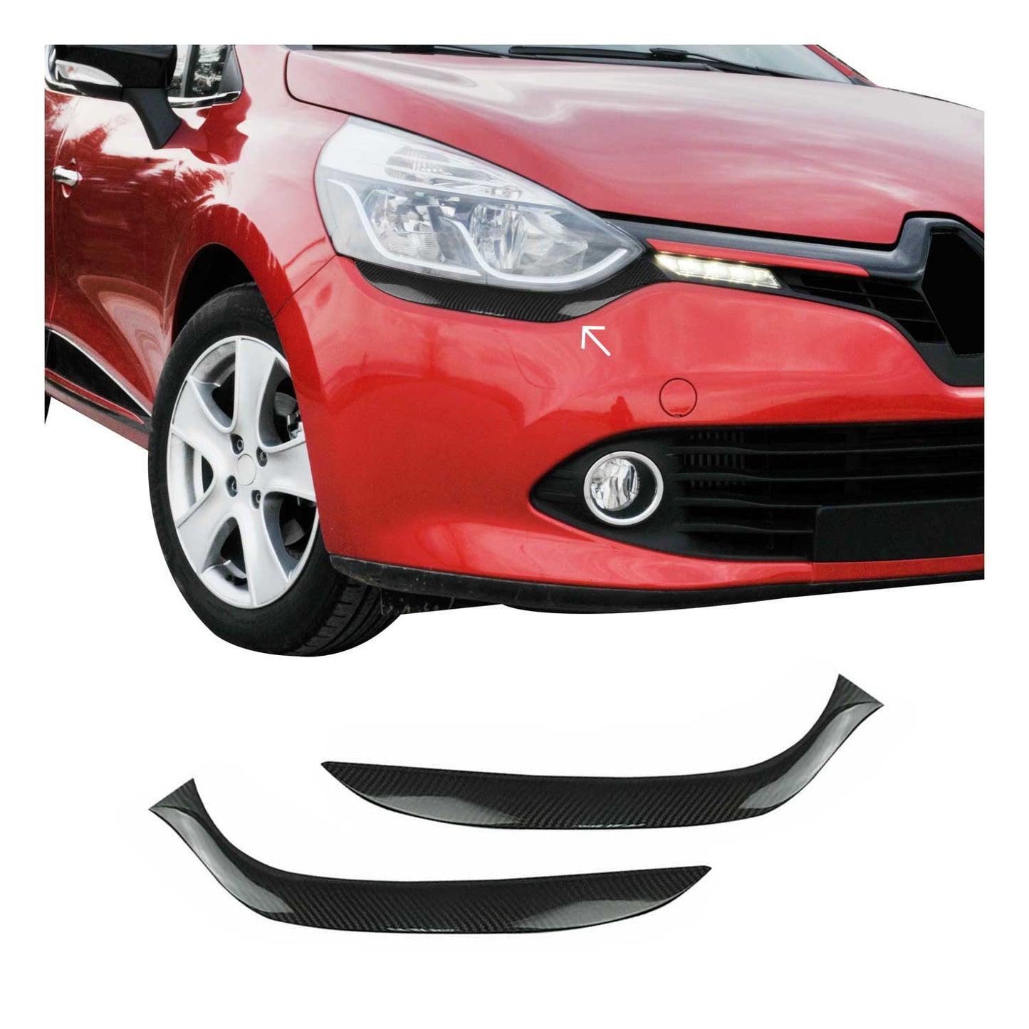 Scheinwerfer Leisten Scheinwerferblende für Renault Clio 2012-2016 Kohlefaser 2x